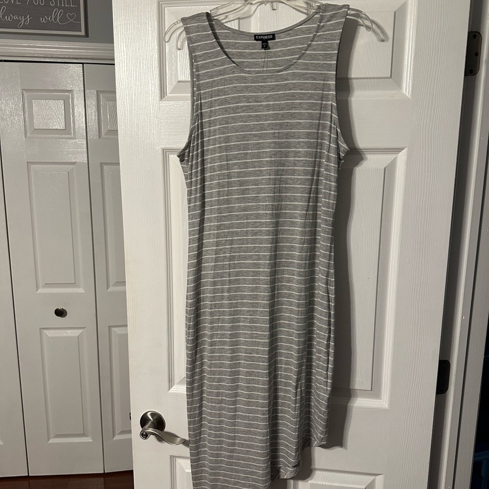 NWT Express Summer Striped Asymmetrical Tank Dress